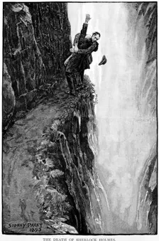 The death of Sherlock Holmes, 1893. Artist: Sidney E Paget