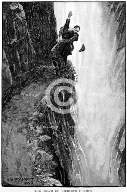 The death of Sherlock Holmes, 1893. Artist: Sidney E Paget