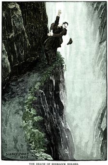 The death of Sherlock Holmes, 1893. Creator: Sidney E Paget