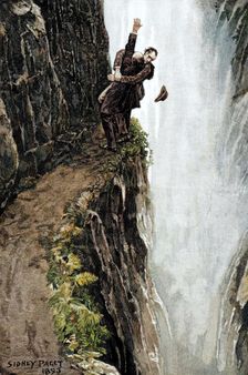 The death of Sherlock Holmes, 1893. Creator: Sidney E Paget