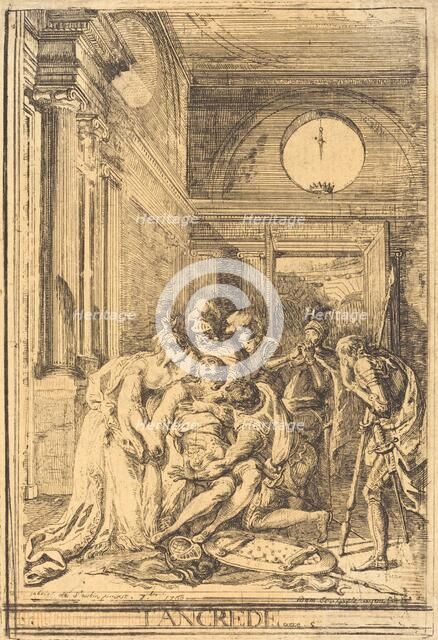 The Death of Tancred, 1760. Creator: Gabriel de Saint-Aubin.