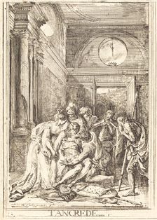 The Death of Tancred [left], 1760. Creator: Gabriel de Saint-Aubin