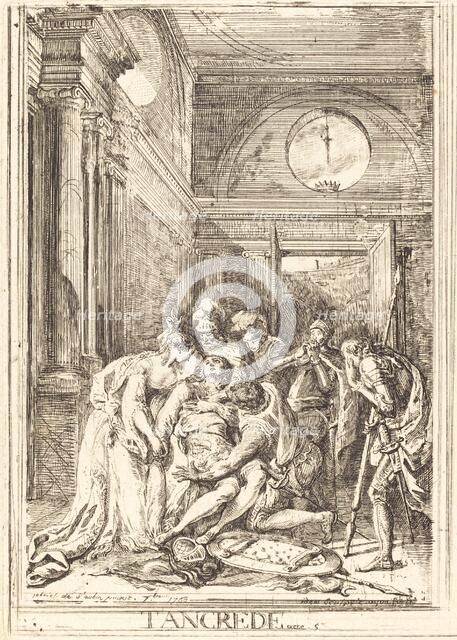 The Death of Tancred [left], 1760. Creator: Gabriel de Saint-Aubin.