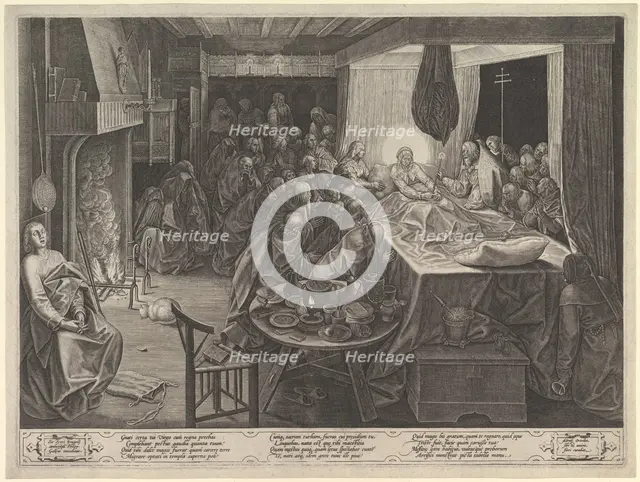 The Death of the Virgin, 1574. Creator: Philip Galle.