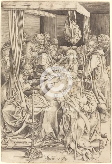 The Death of the Virgin, c. 1480/1490. Creator: Israhel van Meckenem.