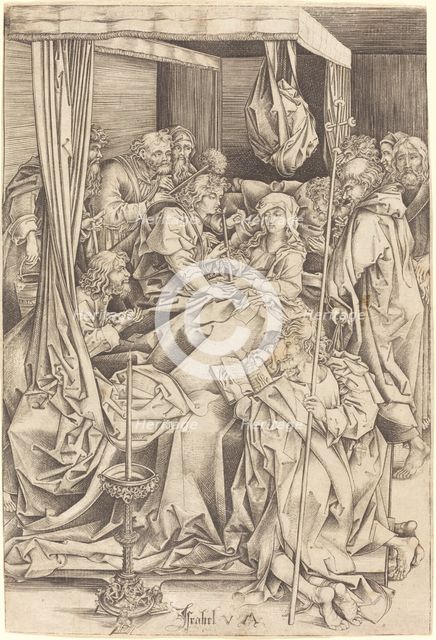 The Death of the Virgin, c. 1480/1490. Creator: Israhel van Meckenem.
