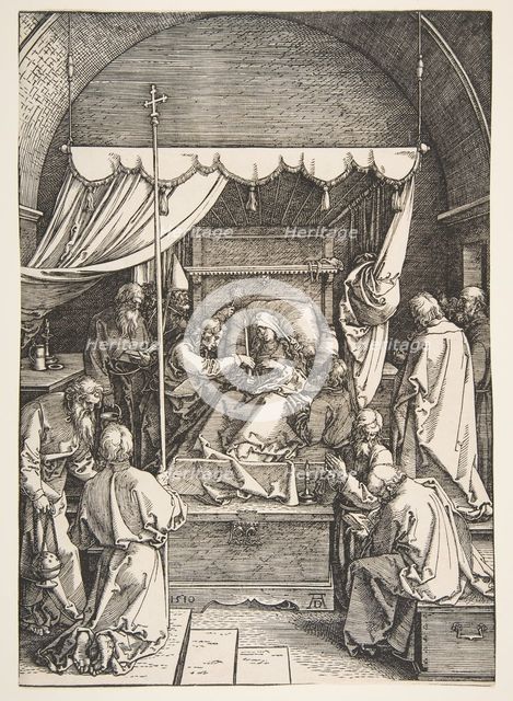 The Death of the Virgin, from the The Life of the Virgin, 1510. Creator: Albrecht Durer.