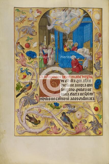 The Death of the Virgin; Spinola Hours, about 1510-1520. Creator: Master of the Lubeck Bible.