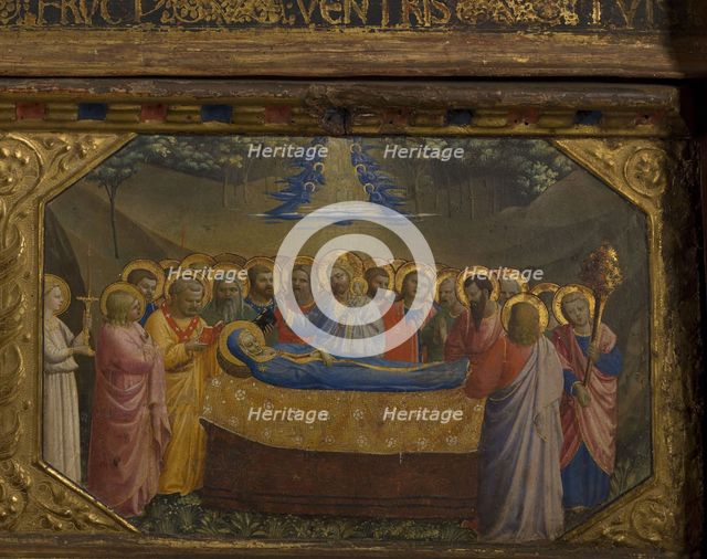 The Death of the Virgin (The Annunciation retable with 5 Predella scenes), 1430-1432. Artist: Angelico, Fra Giovanni, da Fiesole (ca. 1400-1455)
