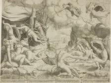 The Death of the Children of Niobe, 1541. Creators: Unknown, Antonio Salamanca