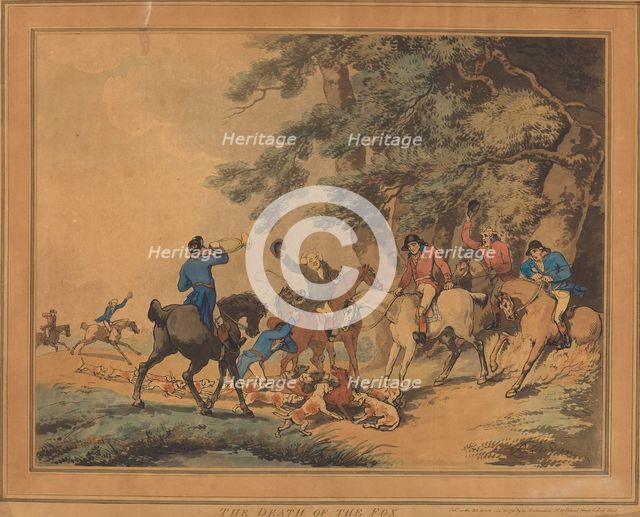 The Death of the Fox, published 1786. Creator: Thomas Rowlandson.