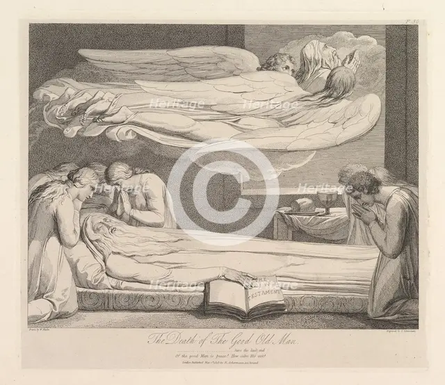 The Death of the Good Old Man, from The Grave, a Poem by Robert Blair, March 1, 1813. Creator: Luigi Schiavonetti.