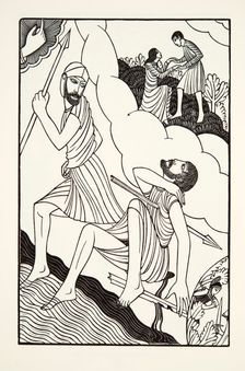 The Death of Troilus, 1927, (wood engraving)