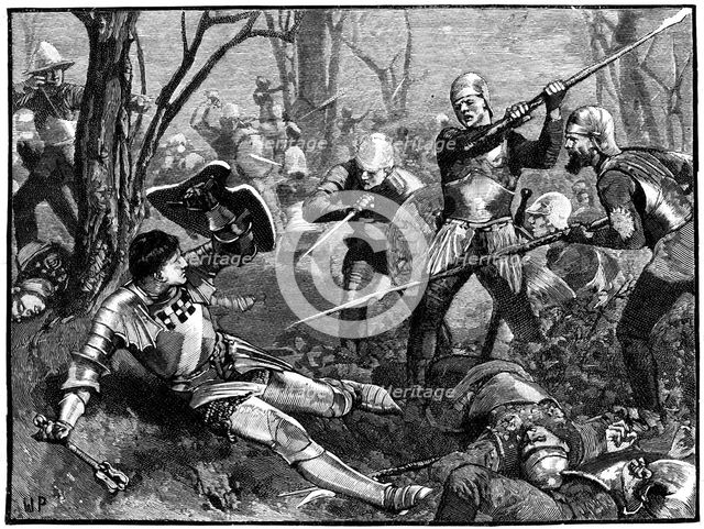 The death of Warwick the Kingmaker, 1471 (c1880). Artist: Unknown