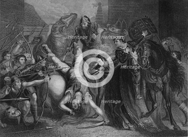 'The Death of Wat Tyler', 1859. Artist: John Rogers.