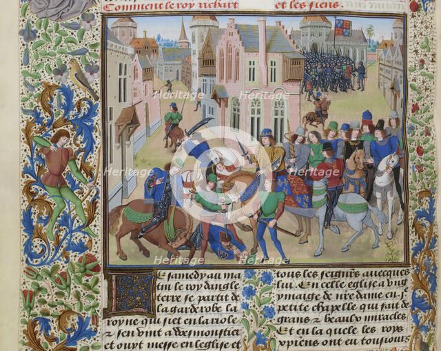 The Death of Wat Tyler, ca 1470-1475. Creator: Liédet, Loyset (1420-1479).