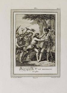 The Death of Yaropolk Svyatoslavich. 980 (From Histoire de Russie by Blin de Sainmore), 1797