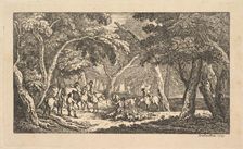 The Death - Fox Hunting - A Landscape Scene, 1787. Creator: Thomas Rowlandson