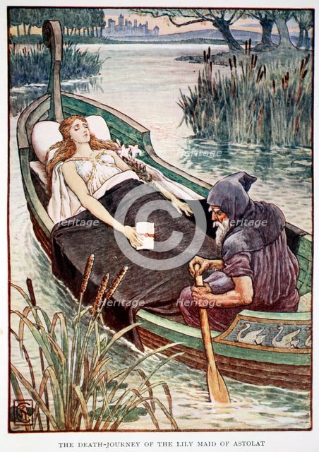 'The Death Journey of the Lily Maid of Astolat', 1911.  Creator: Unknown.