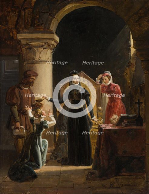 The Death Warrant Delivered To Mary Stuart, c1825-1830. Creator: Desmoulins, Auguste-François (1788-1856).