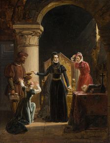 The Death Warrant Delivered To Mary Stuart, c1825-1830. Creator: Desmoulins, Auguste-François (1788-1856)