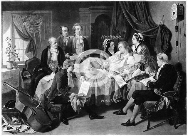 'The Deathbed of Mozart', 1791 (late 19th century). Artist: Unknown