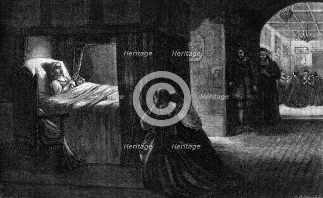 The deathbed of Oliver Cromwell, 3 September 1658, (19th century). Artist: Unknown