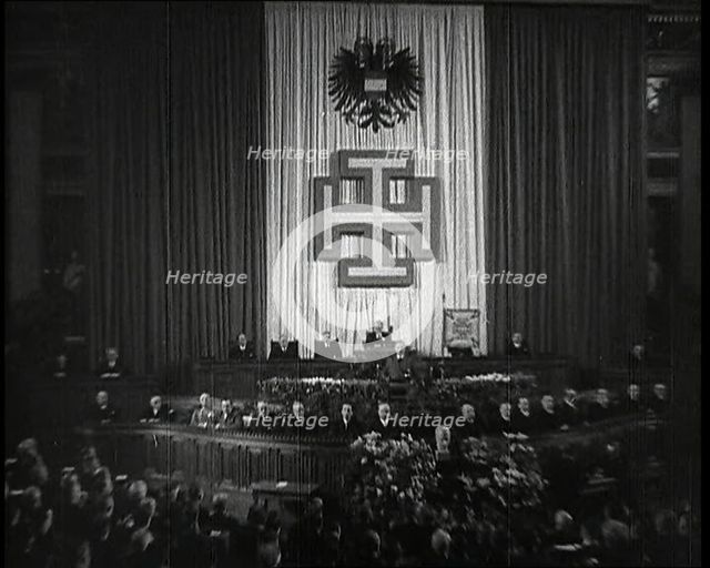 The Debating Chamber of the Parliament Building in Vienna During the German Nazi Annexation..., 1938 Creator: British Pathe Ltd.