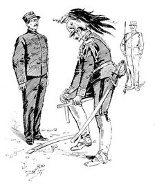 The Degradation of Captain Dreyfus: showing the correct way of breaking the sword, 1895. Creator: Carl Hentschel