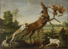 The deer hunt, c1620-1670. Creator: Paul de Vos