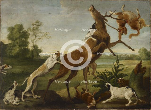 The deer hunt, c1620-1670. Creator: Paul de Vos.