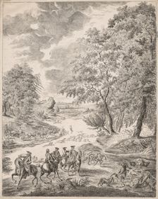 The Deer Hunt. Creator: Augustin de Saint-Aubin (French, 1736-1807)