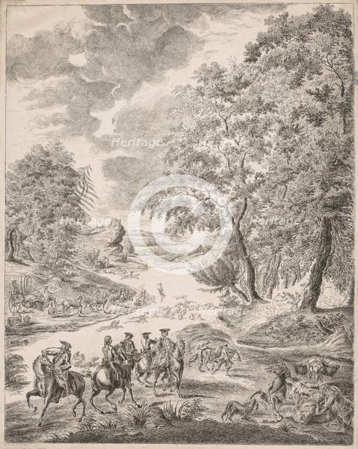 The Deer Hunt. Creator: Augustin de Saint-Aubin (French, 1736-1807).
