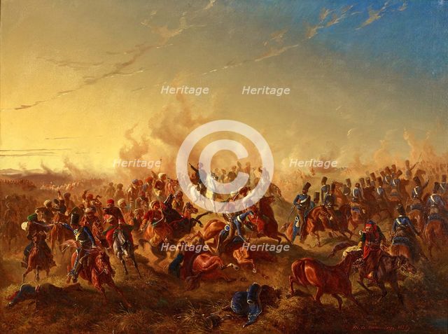 The Defeat at Caracal on 28 May 1854, Mid of the 19th cen.. Creator: Bachmann-Hohmann; B. (active ca 1840-1866).