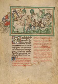 The Defeat of the Beast; Dyson Perrins Apocalypse, about 1255-1260. Creator: Unknown