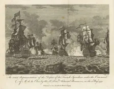 ...the Defeat of the French Squadron...by Admiral Boscawen, on the 18th Aug. 1759, (1800). Creator: J Pass