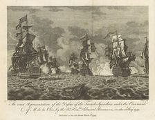 ...the Defeat of the French Squadron...by Admiral Boscawen, on the 18th Aug. 1759, (1800). Creator: J Pass