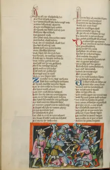 The Defeat of the Philistines; Weltchronik, about 1400-1410. Creator: Unknown