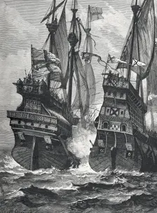The Defeat of Sir Andrew Barton, 1511, (1887). Creator: William Heysham Overend
