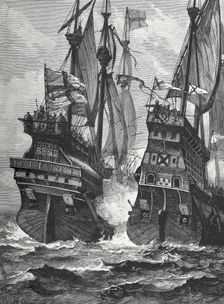 The Defeat of Sir Andrew Barton, 1511, (1887). Creator: William Heysham Overend