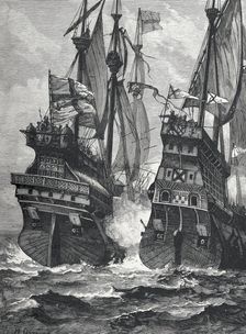 The Defeat of Sir Andrew Barton, 1511, (1887). Creator: William Heysham Overend