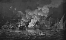 The Defence of Gibraltar c1785. Artist: Thomas Luny
