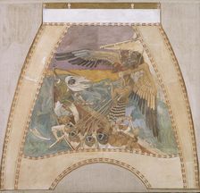 The Defence of the Sampo, sketch for the cupola frescoes of the Finnish Pavilion at the..., 1899. Creator: Akseli Gallen-Kallela