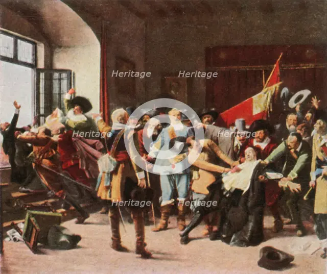 The Defenestration of Prague, 23 May 1618, (1936). Creator: Unknown.