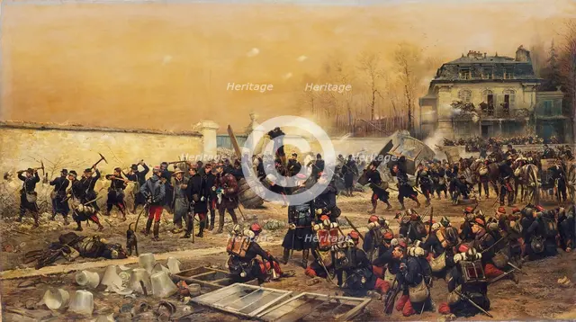 The Defense of Champigny, 1879. Creator: Jean Baptiste Edouard Detaille.