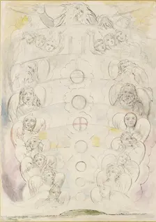 The Deity, from whom proceed the Nine Spheres, 1825-1827. Artist: William Blake