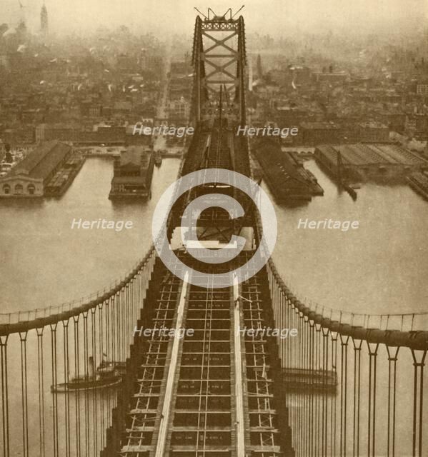 'The Delaware River Suspension Bridge', c1930. Creator: Unknown.