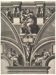 The Delphic Sibyl; from the series of Prophets and Sibyls in the Sistine Chapel, 1570-75. Creator: Giorgio Ghisi
