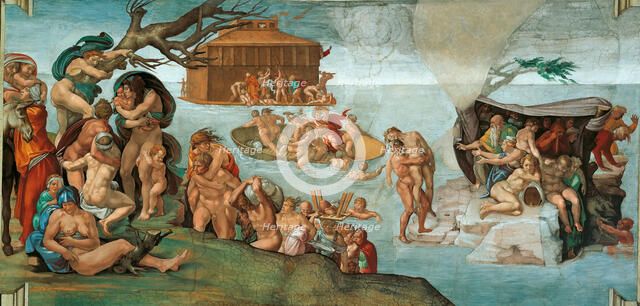 The Deluge (Sistine Chapel ceiling in the Vatican), 1508-1512. Creator: Buonarroti, Michelangelo (1475-1564).
