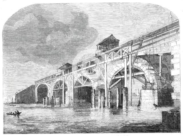 The demolition of Old Westminster-Bridge, 1860. Creator: Unknown.